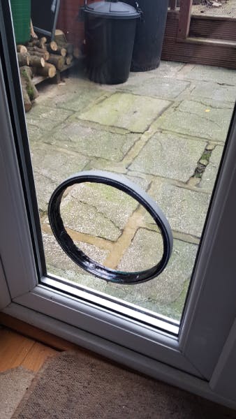 Cat flap clearance in double glazing